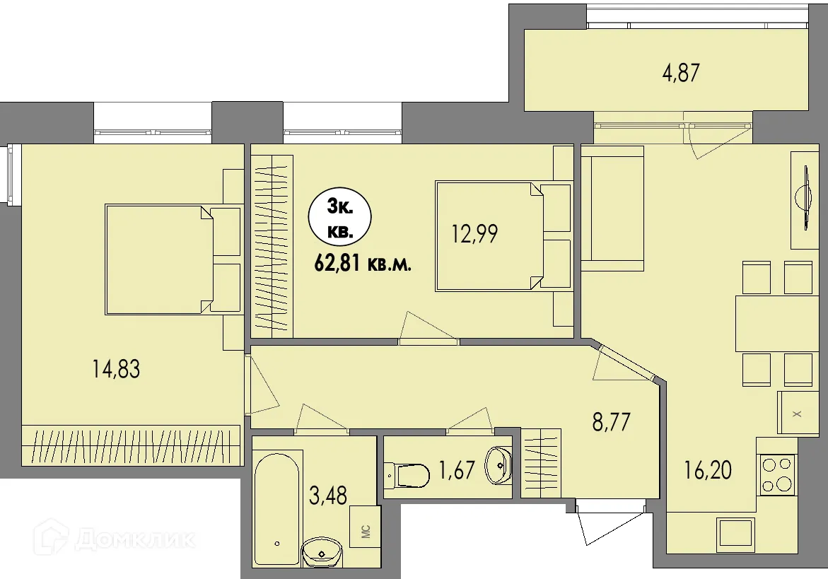 Фото квартиры в ЖК Равновесие