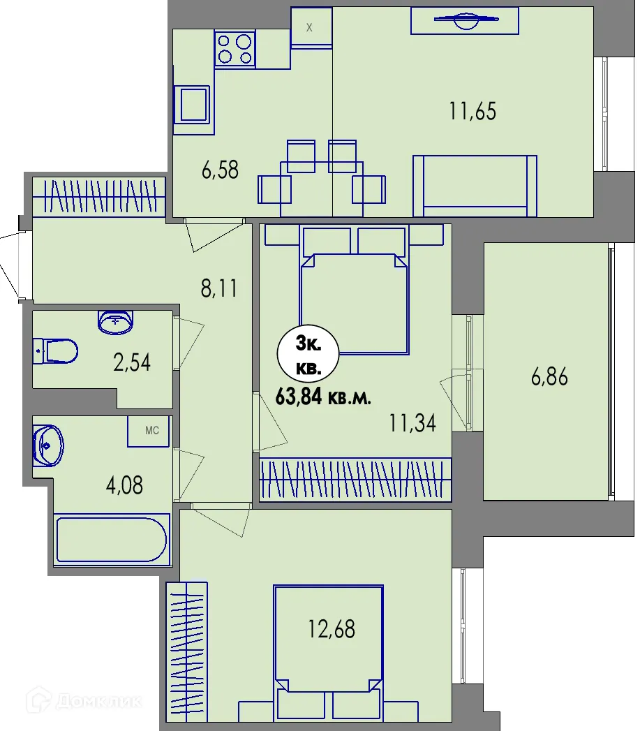 Фото квартиры в ЖК Равновесие