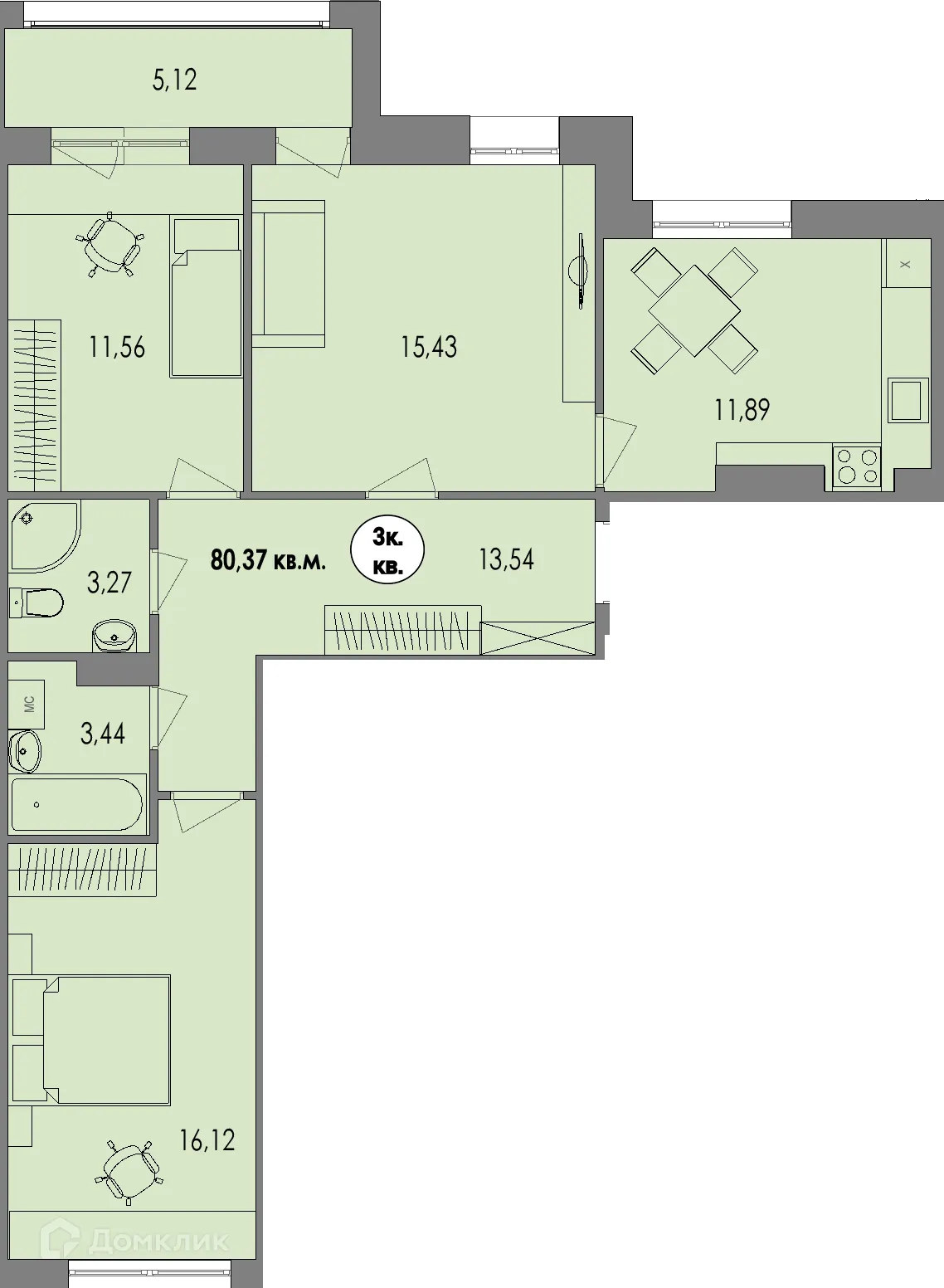 Фото квартиры в ЖК Равновесие