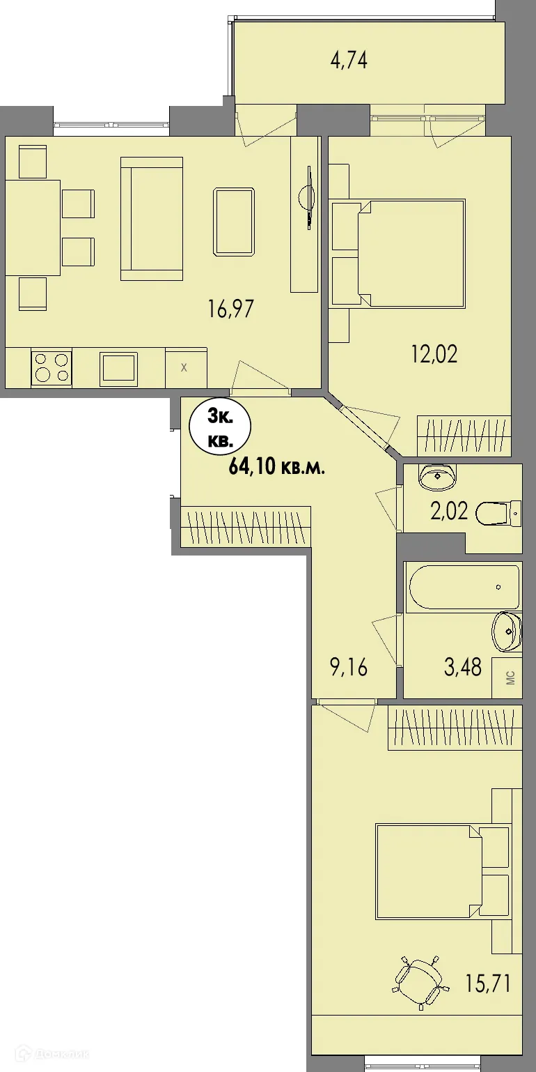 Фото квартиры в ЖК Равновесие