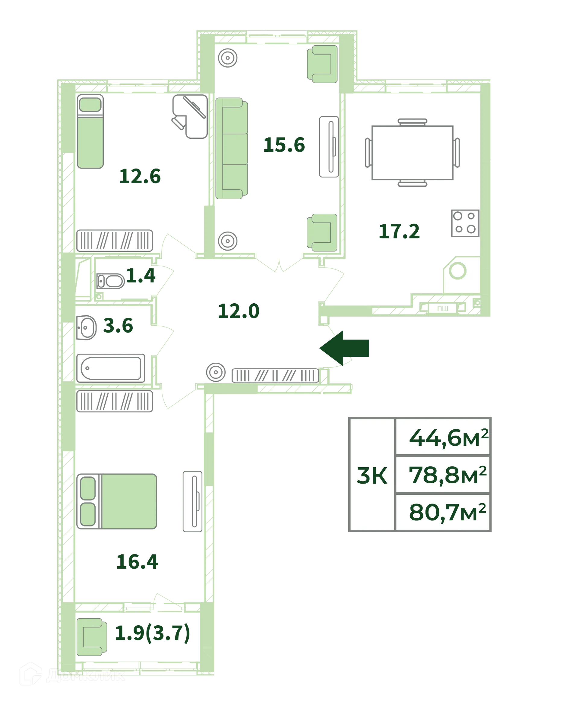 Фото квартиры в ЖК Жигулина роща