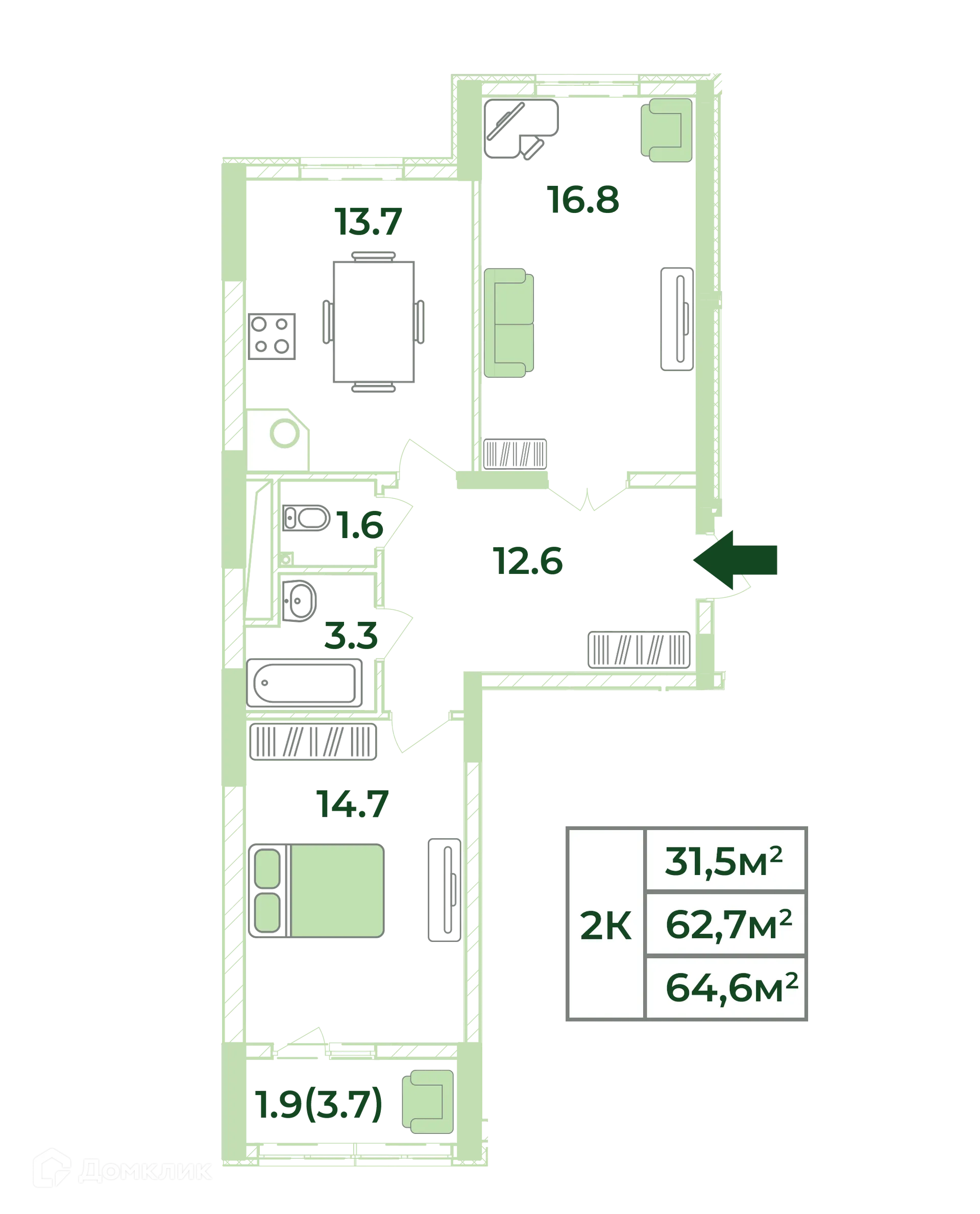 Фото квартиры в ЖК Жигулина роща