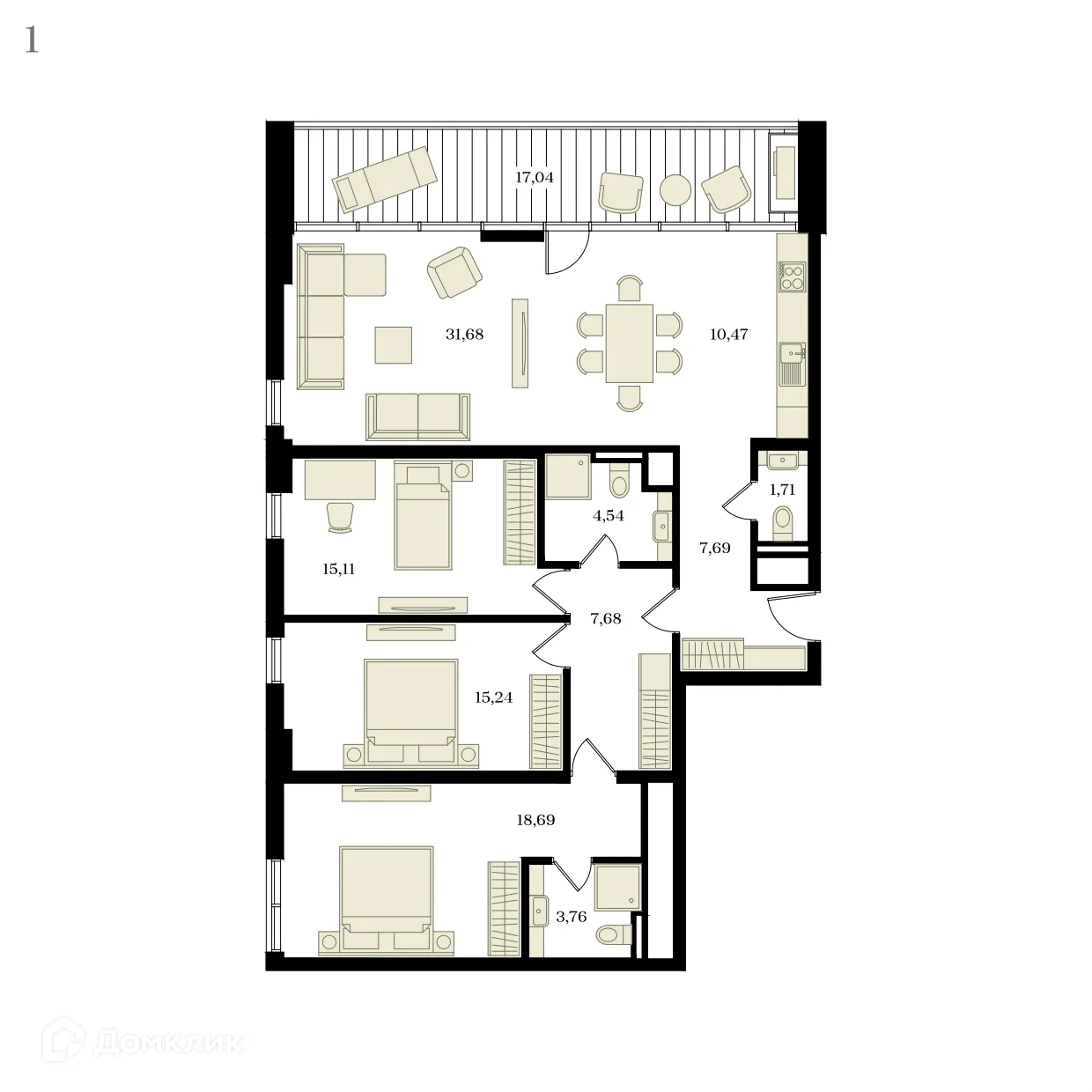 Фото квартиры в ЖК ЭДИКОН ПАРК