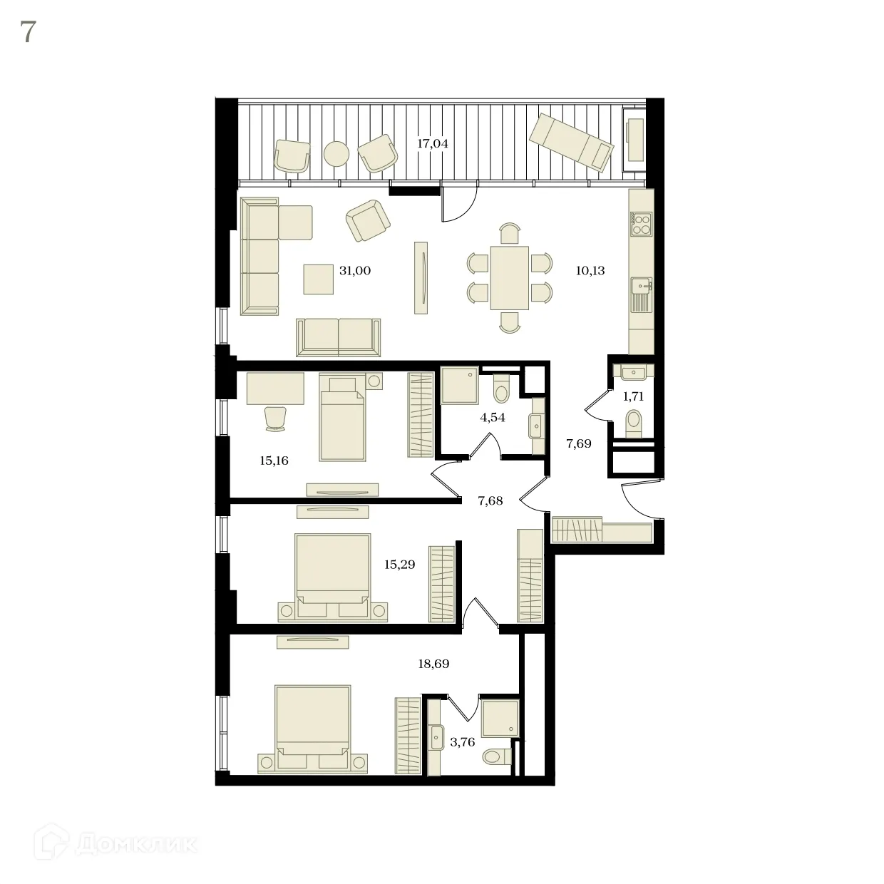Фото квартиры в ЖК ЭДИКОН ПАРК