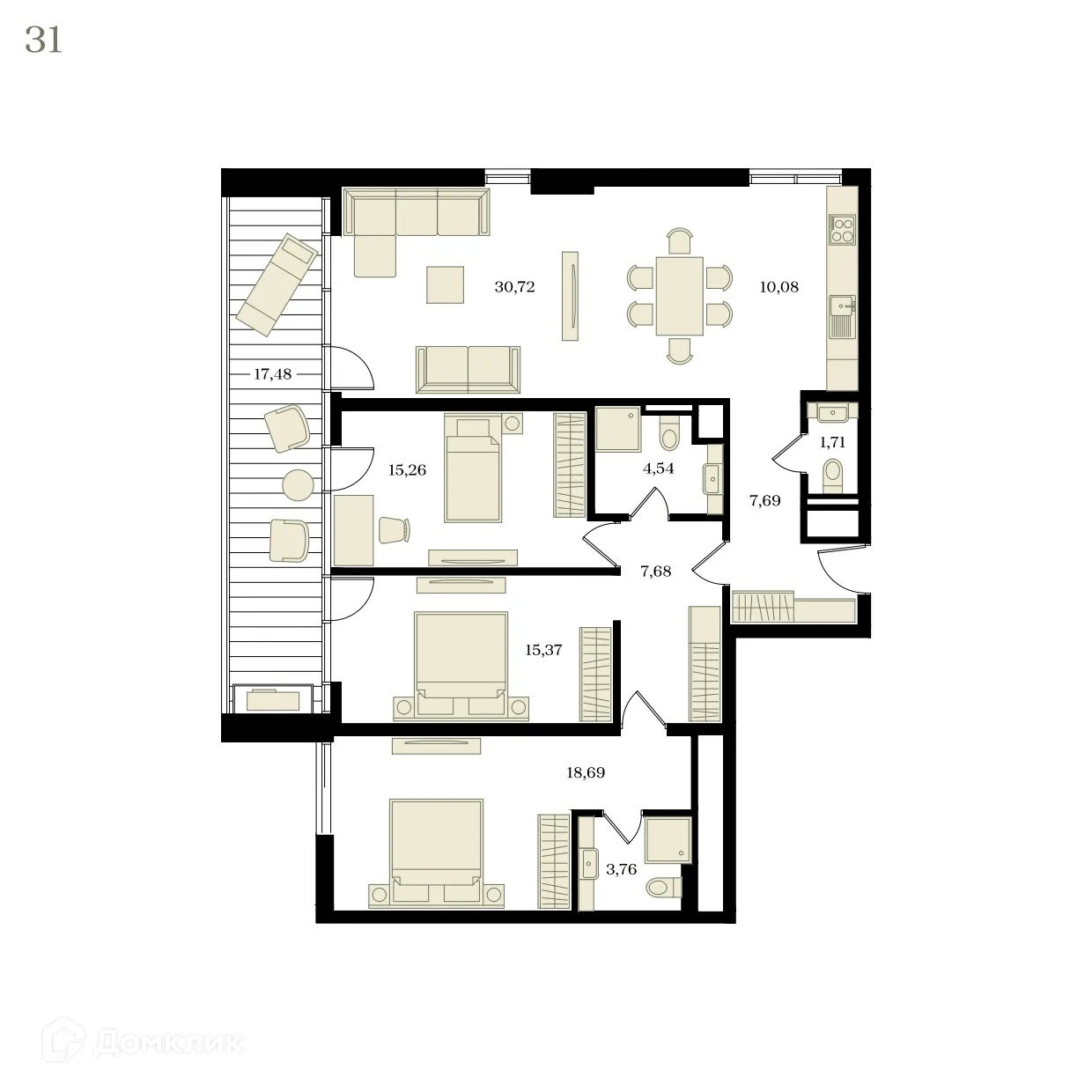 Фото квартиры в ЖК ЭДИКОН ПАРК