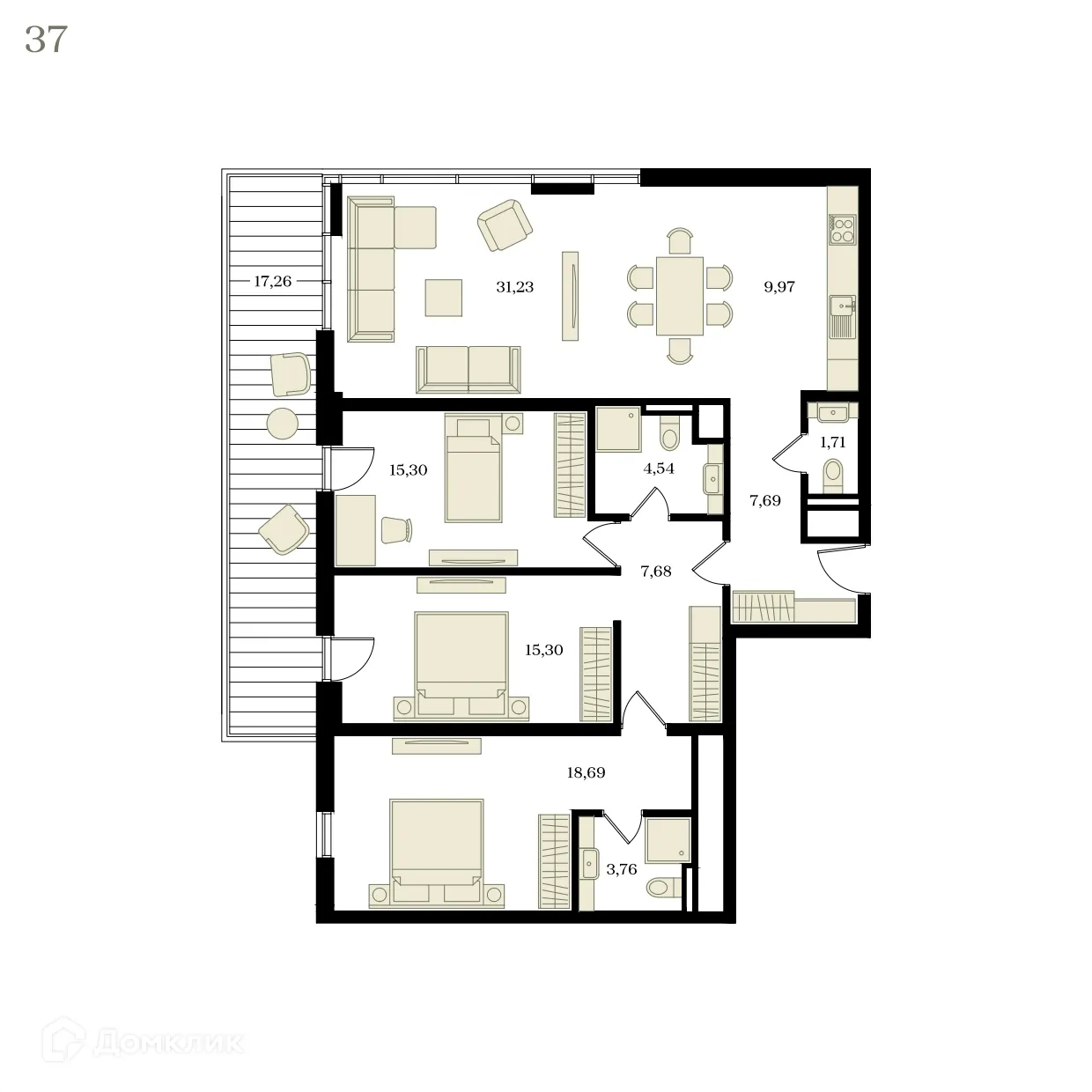 Фото квартиры в ЖК ЭДИКОН ПАРК