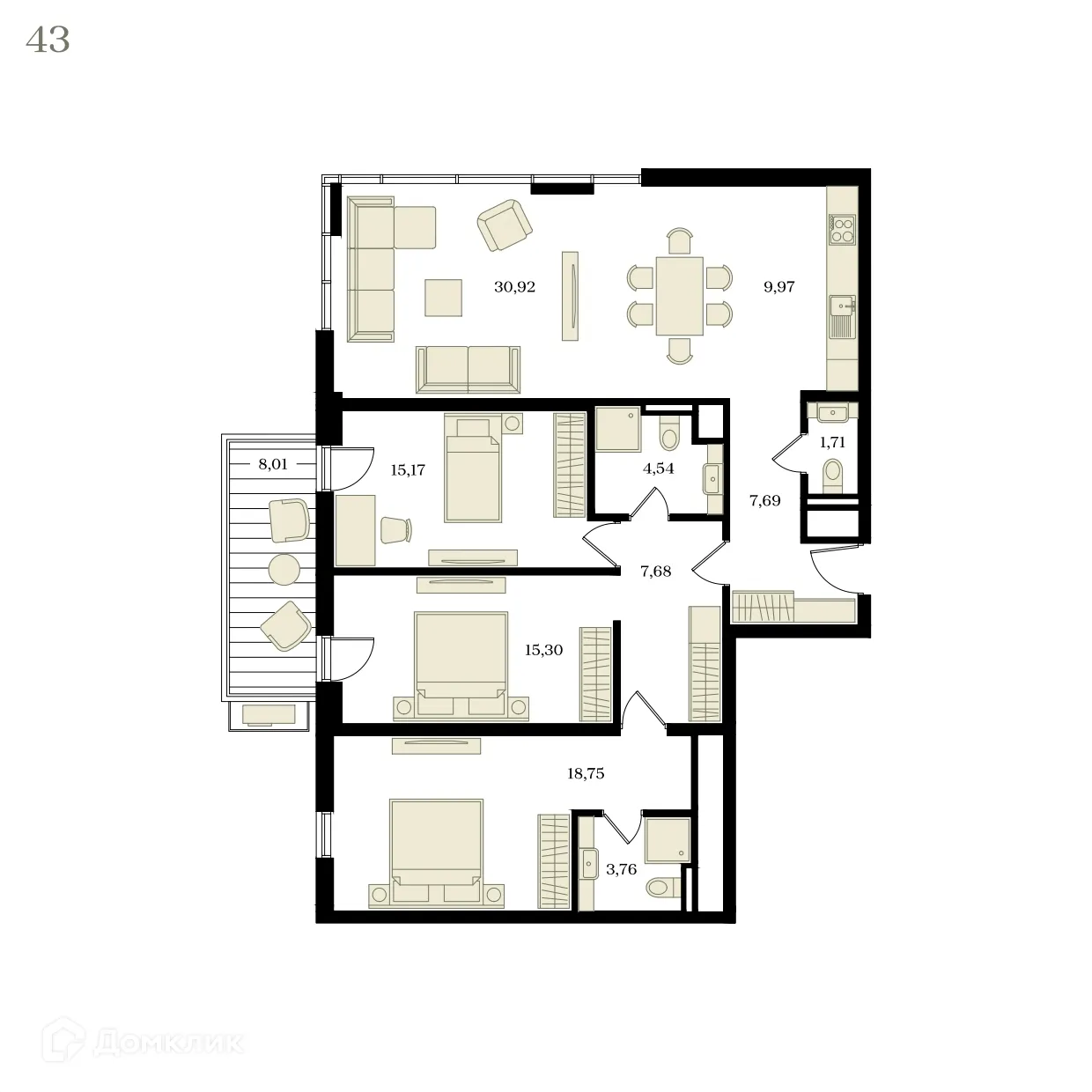 Фото квартиры в ЖК ЭДИКОН ПАРК