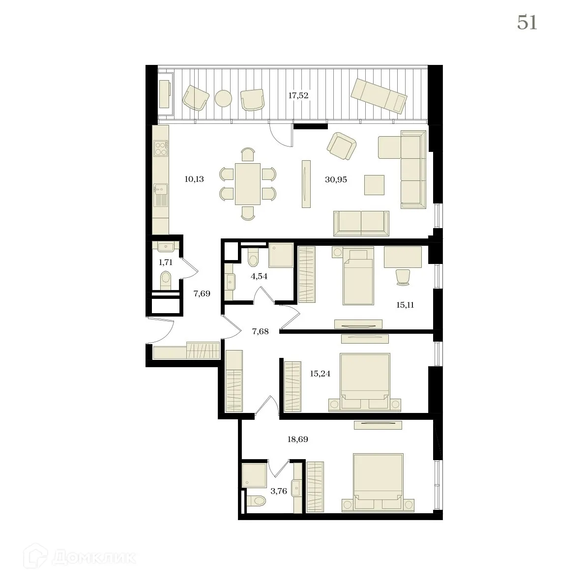 Фото квартиры в ЖК ЭДИКОН ПАРК