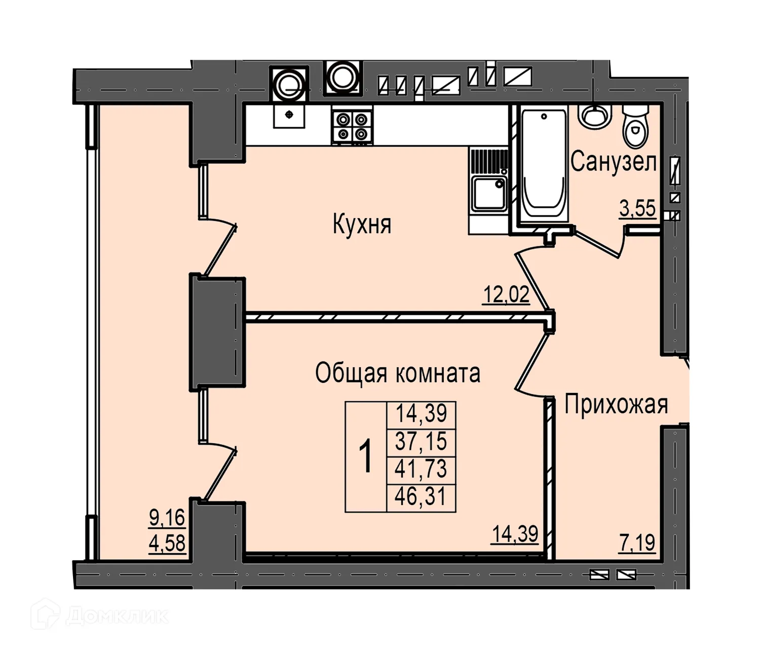 Фото квартиры в ЖК Микрорайон Светлый