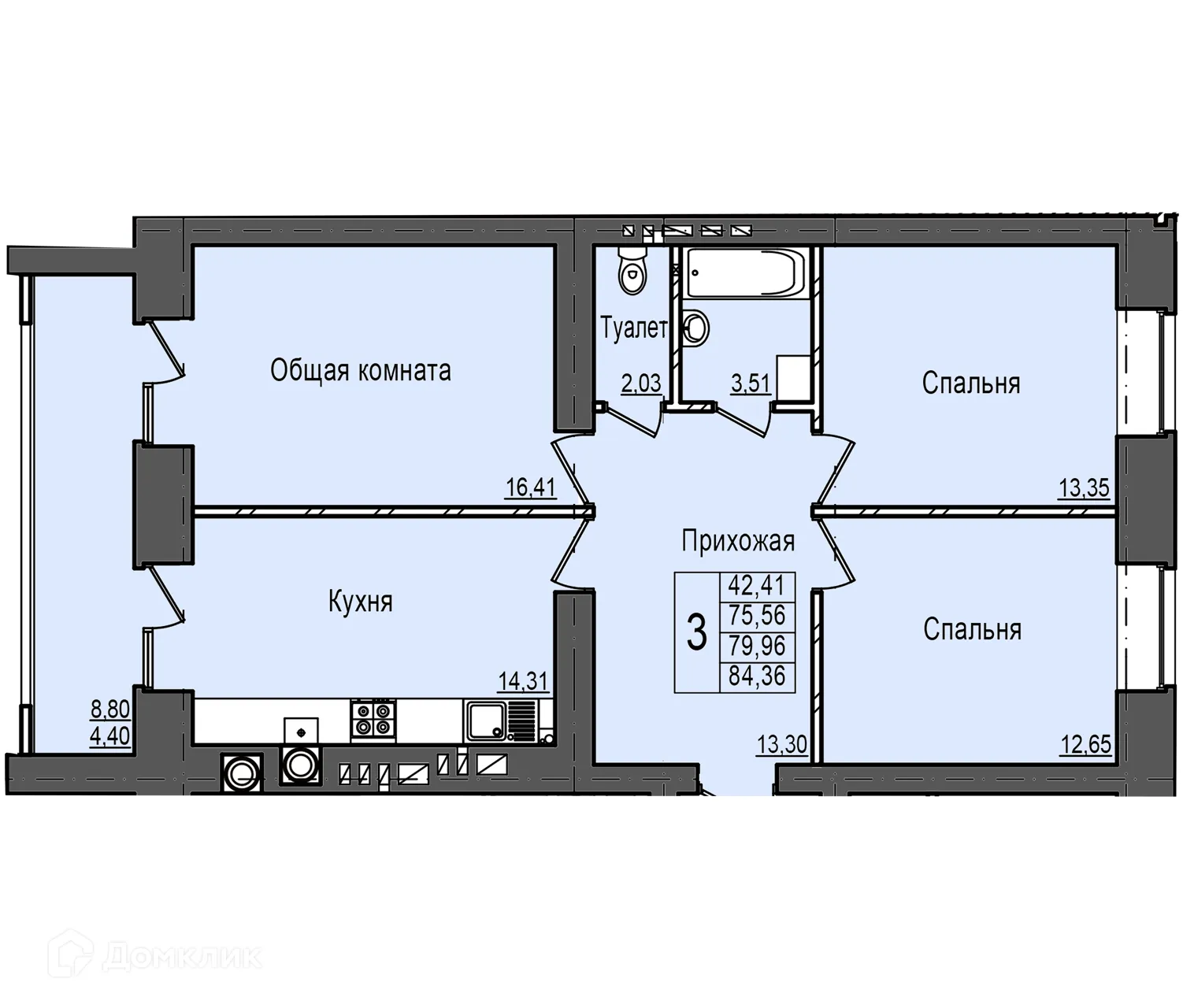 Фото квартиры в ЖК Микрорайон Светлый