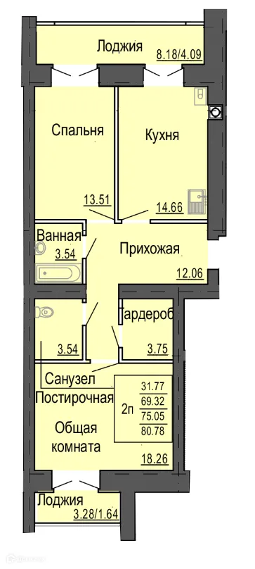 Фото квартиры в ЖК Микрорайон Светлый
