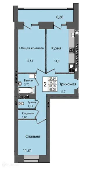 Фото квартиры в ЖК Микрорайон Светлый
