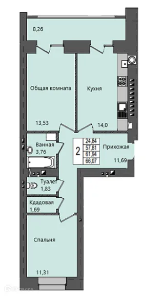 Фото квартиры в ЖК Микрорайон Светлый