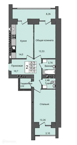 Фото квартиры в ЖК Микрорайон Светлый