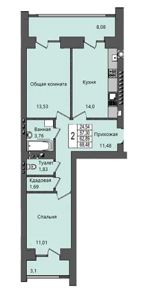 Фото квартиры в ЖК Микрорайон Светлый