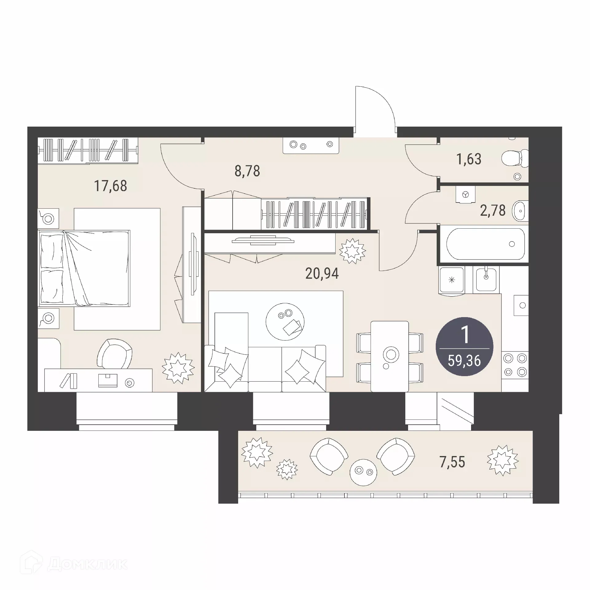 Фото квартиры в ЖК ЖД по ул Фестивальная поз. 42