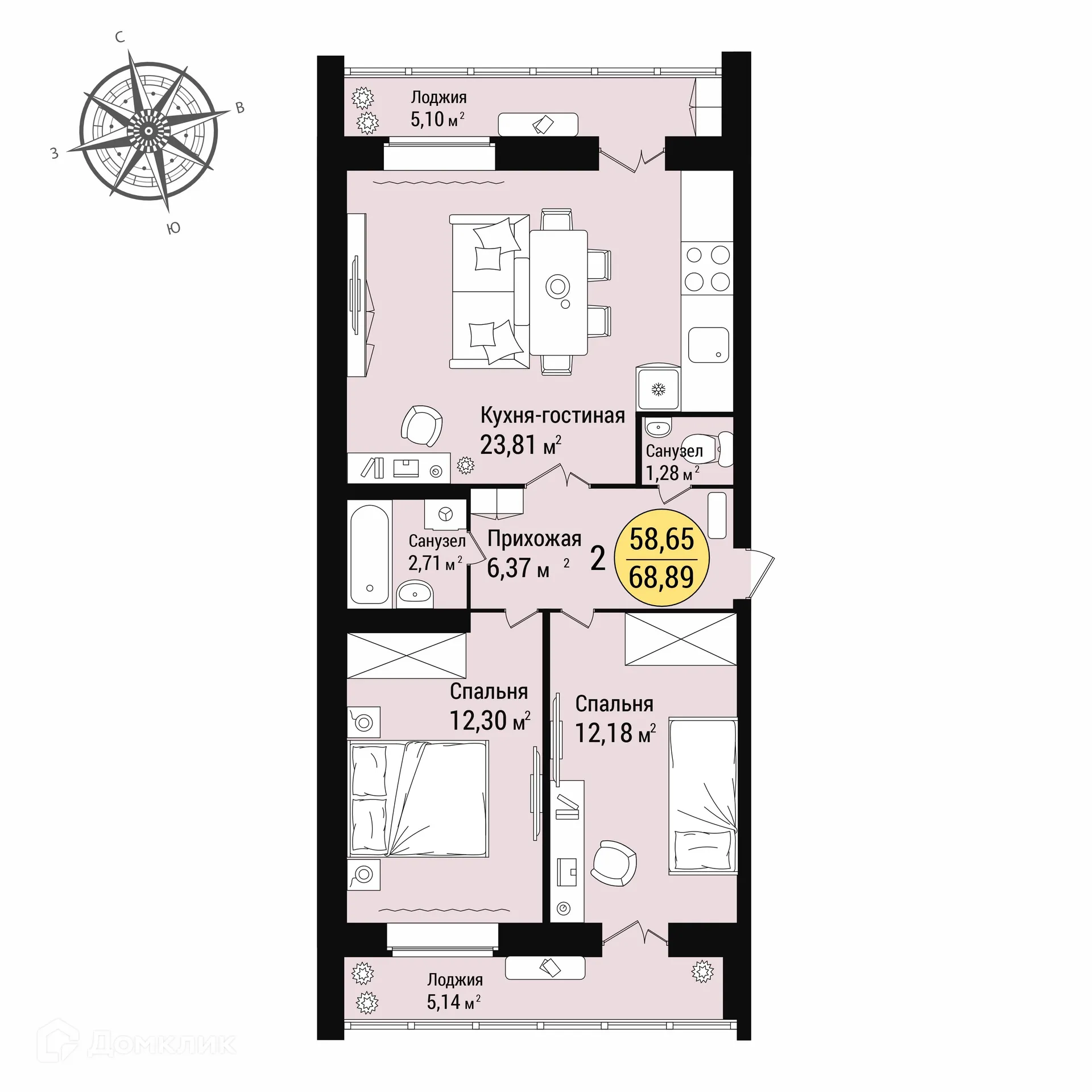 Фото квартиры в ЖК в м/р «Западный»