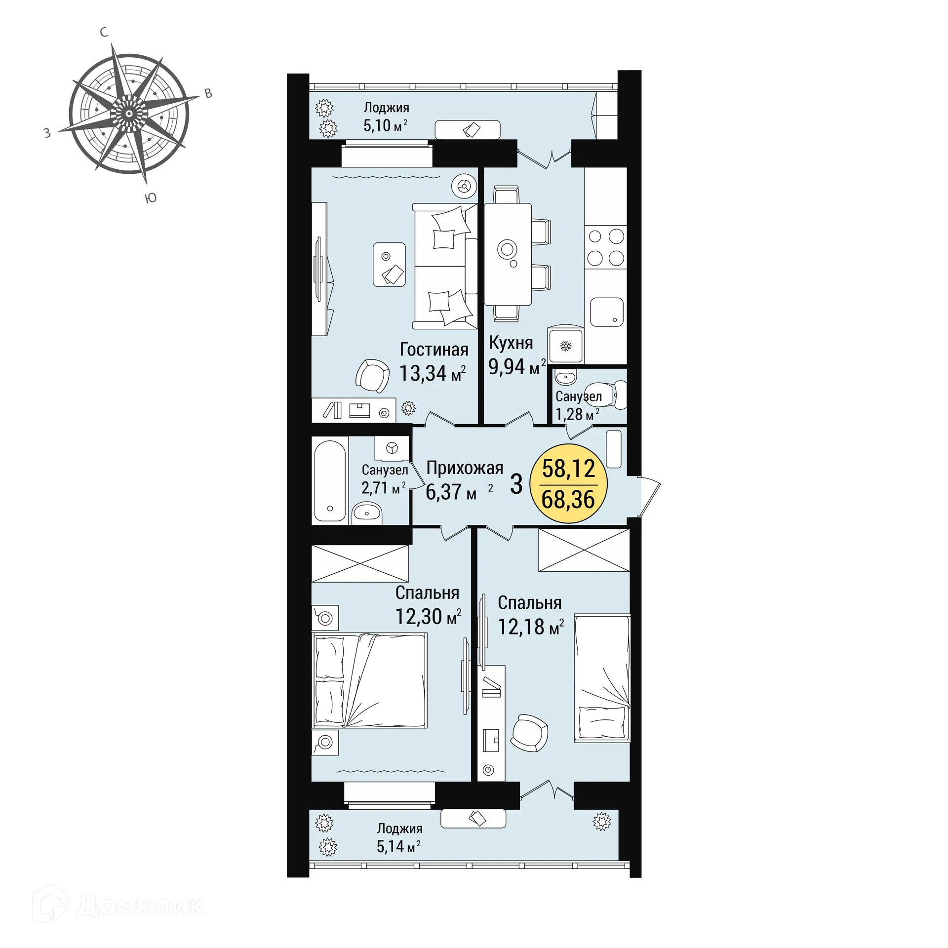 Фото квартиры в ЖК в м/р «Западный»