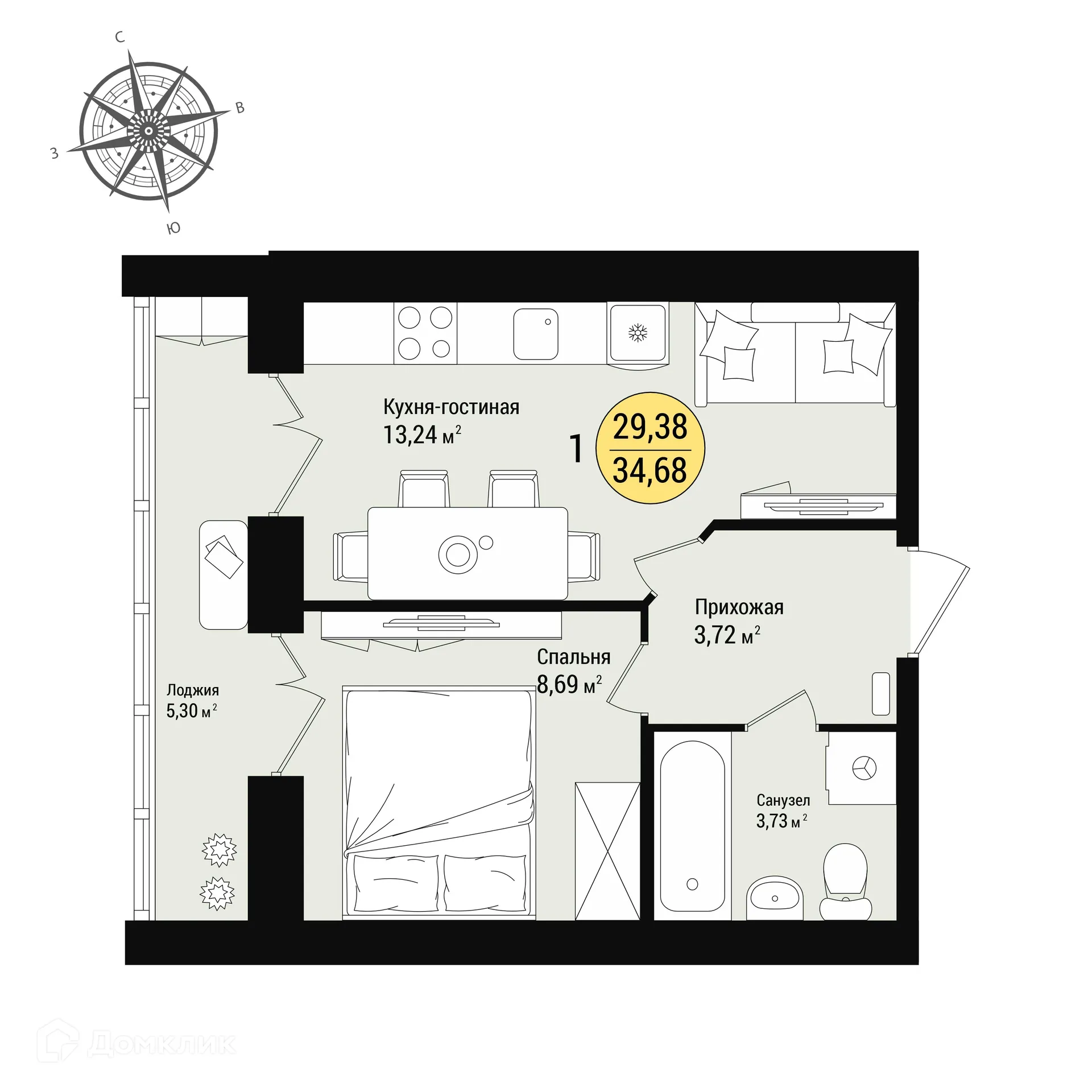 Фото квартиры в ЖК в м/р «Западный»