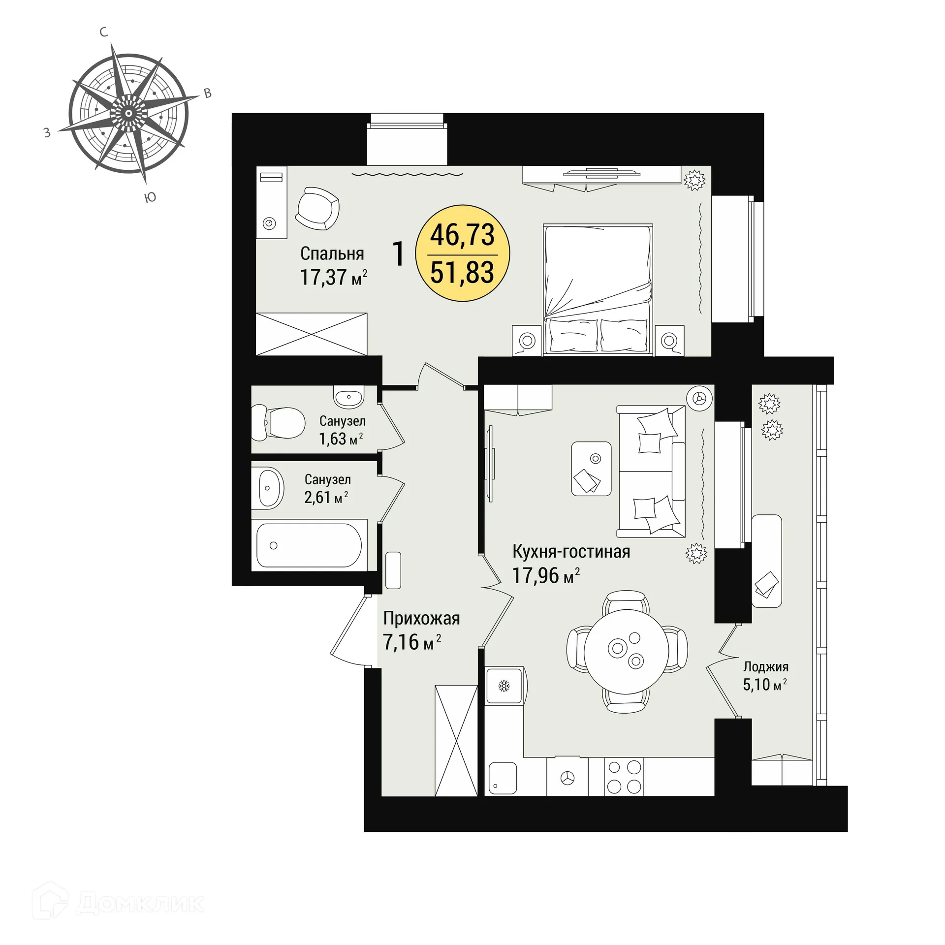 Фото квартиры в ЖК в м/р «Западный»