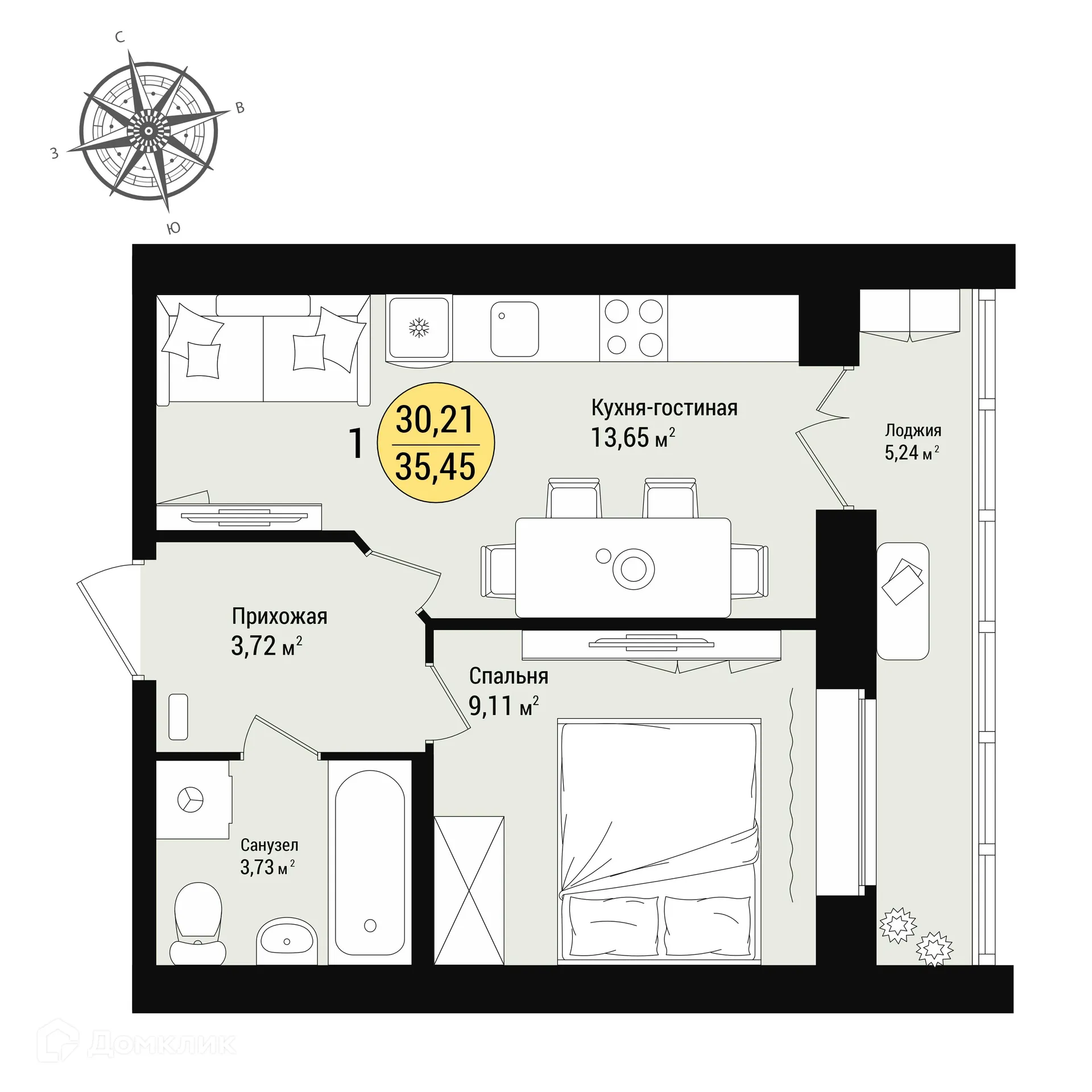 Фото квартиры в ЖК в м/р «Западный»