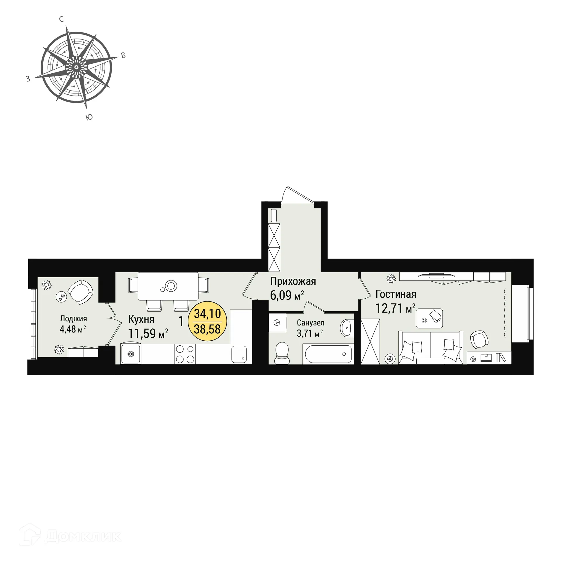 Фото квартиры в ЖК в м/р «Западный»