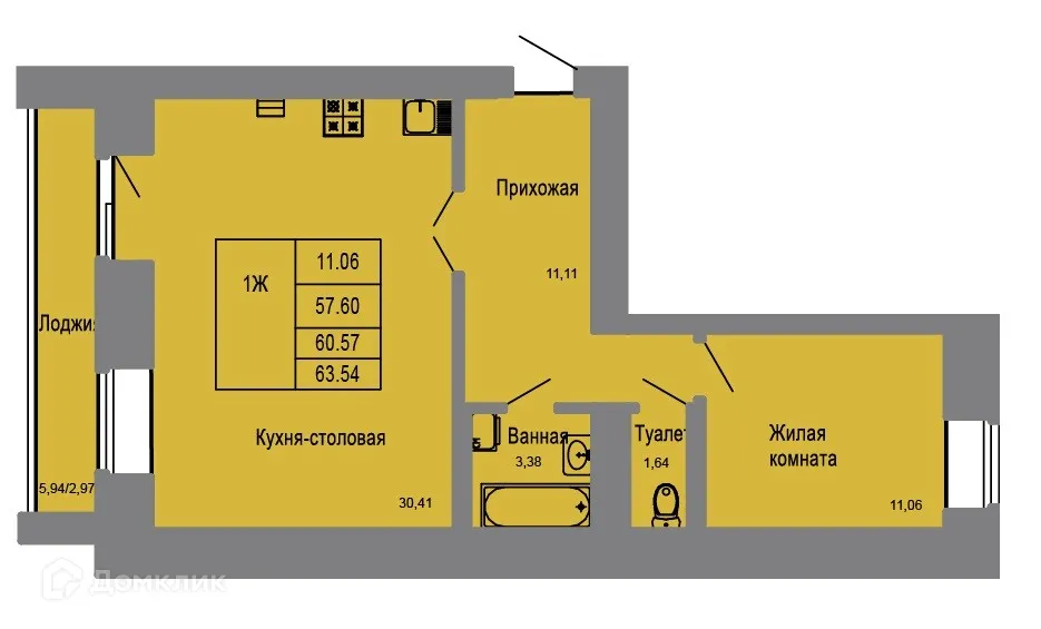 Фото квартиры в ЖК Микрорайон "Фестивальный"
