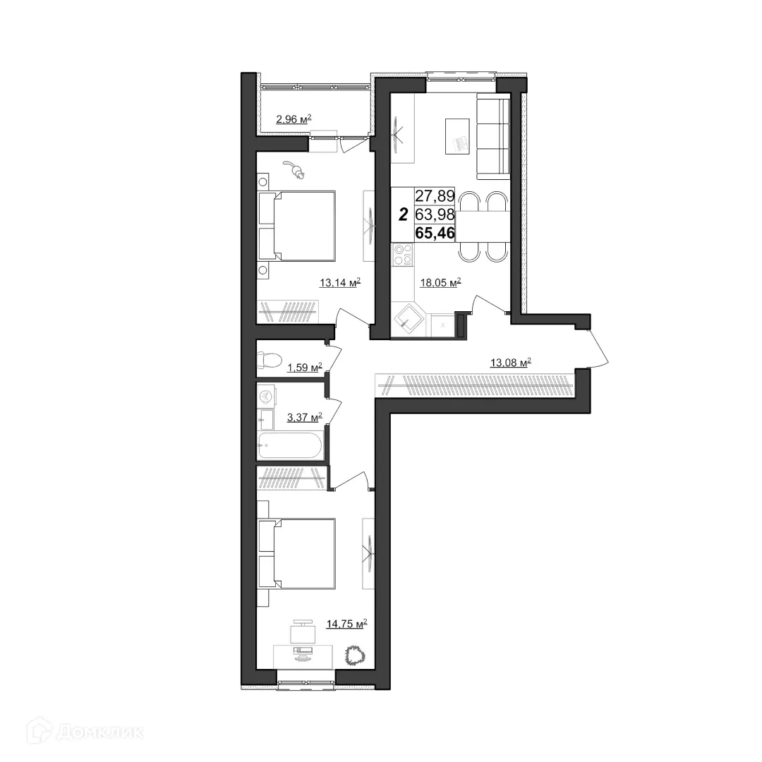 Фото квартиры в ЖК по ул. Большевистская