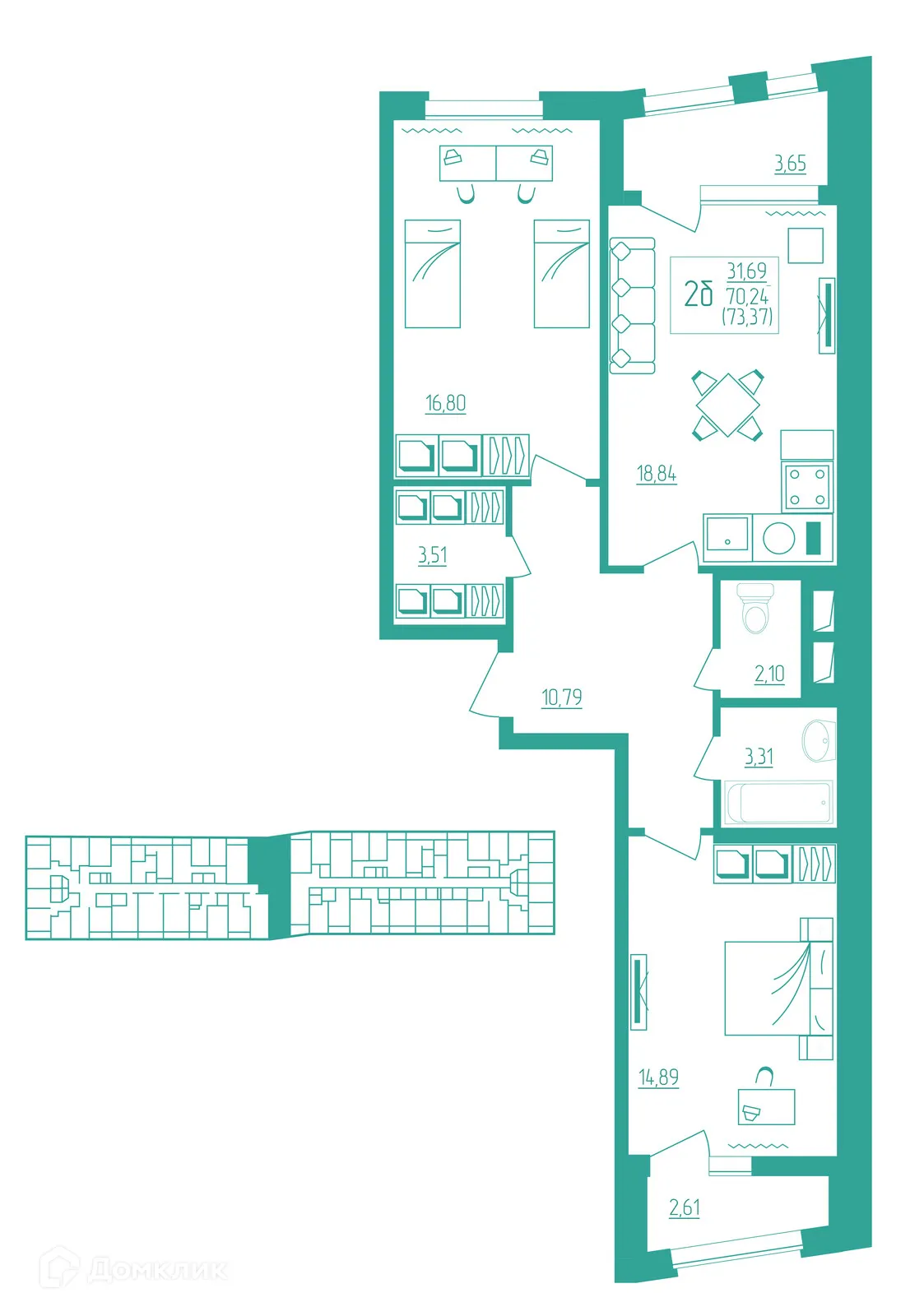 Фото квартиры в ЖК Акварель