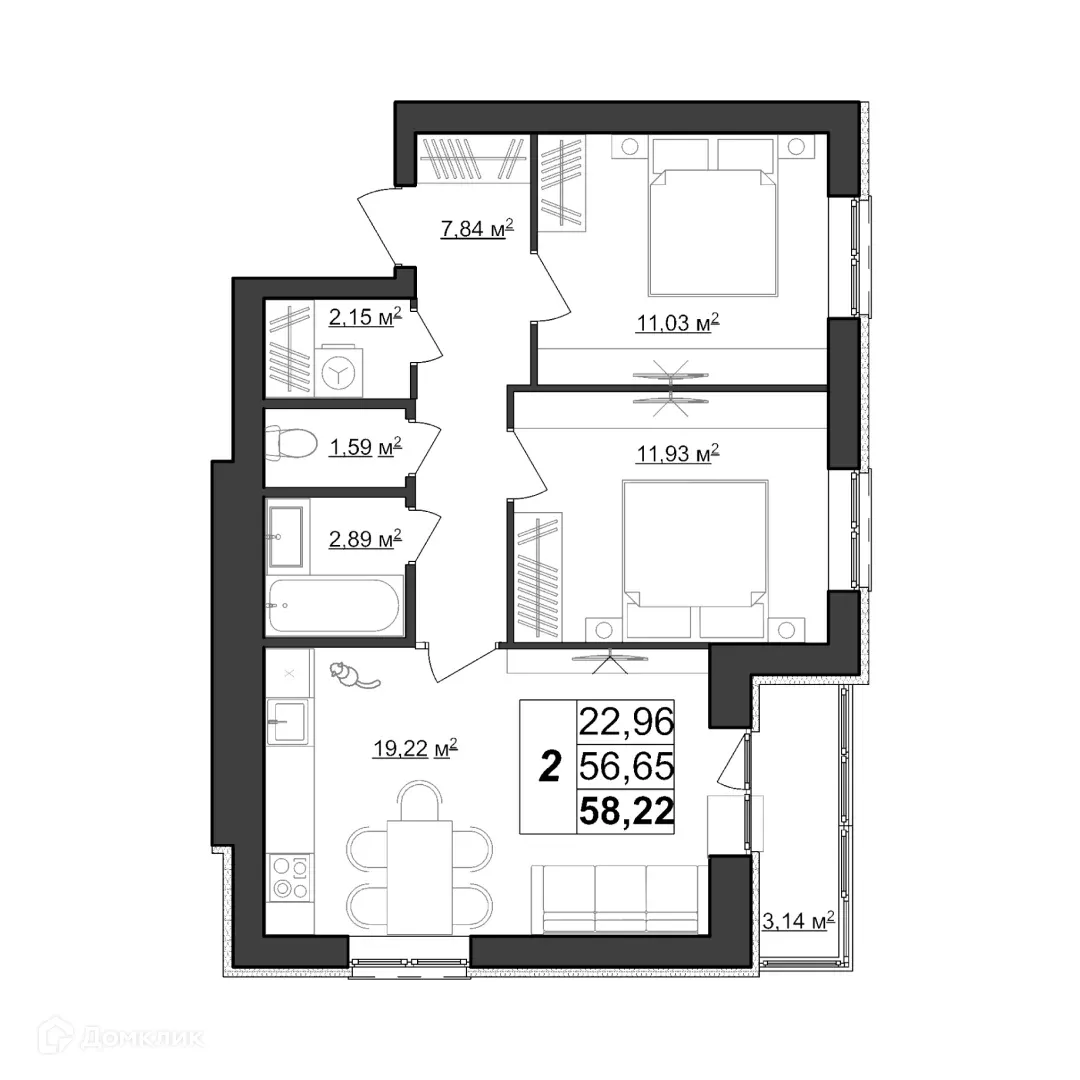 Фото квартиры в ЖК по ул. Большевистская