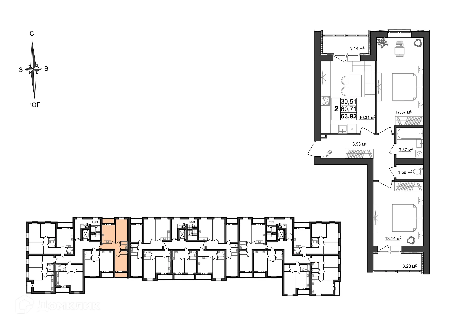 Фото квартиры в ЖК по ул. Большевистская