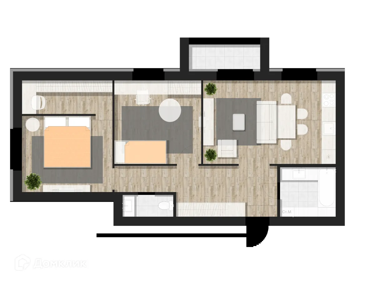 Фото квартиры в ЖК ЯНТАРНЫЙ