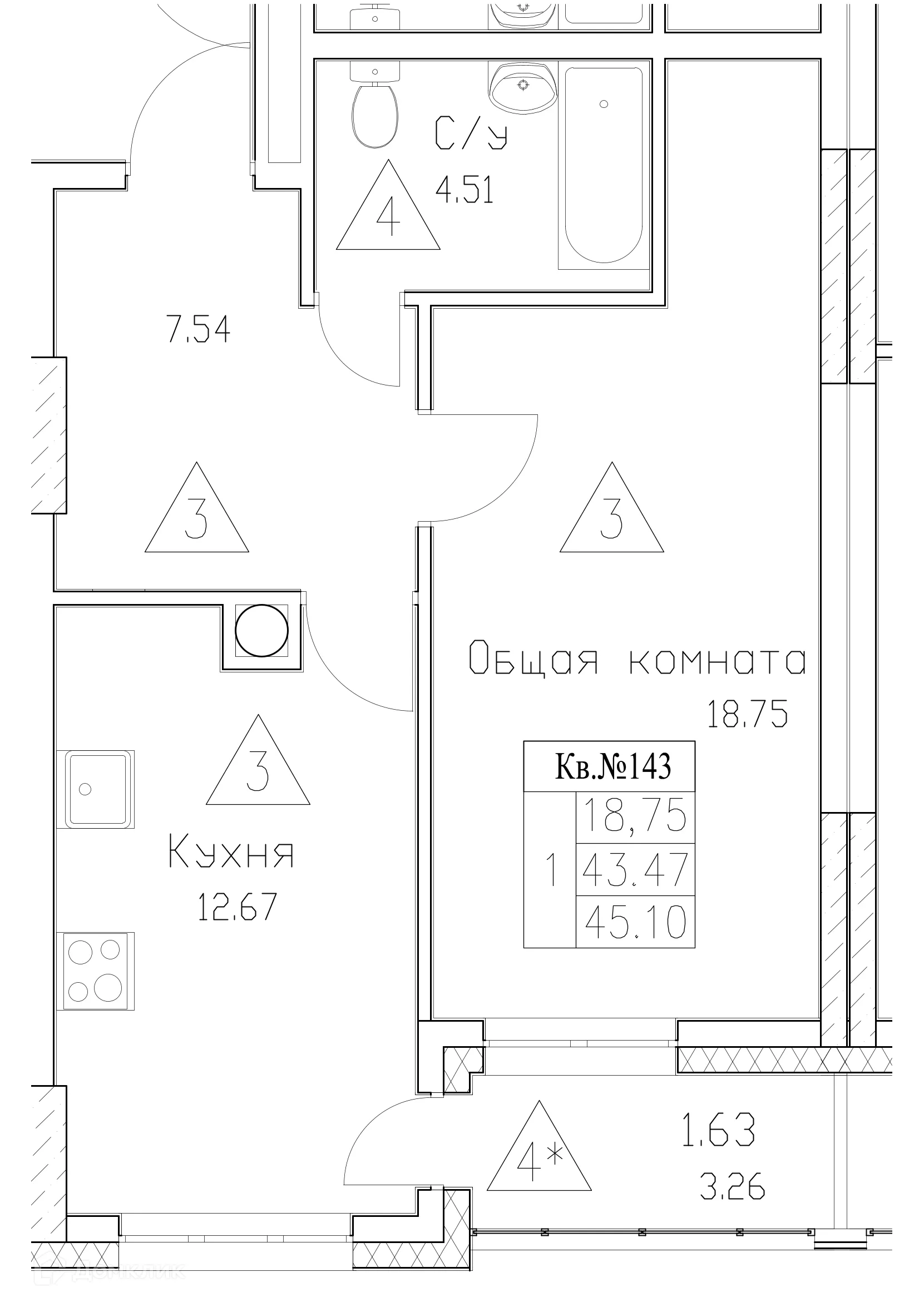 Фото квартиры в ЖК Сайдыы