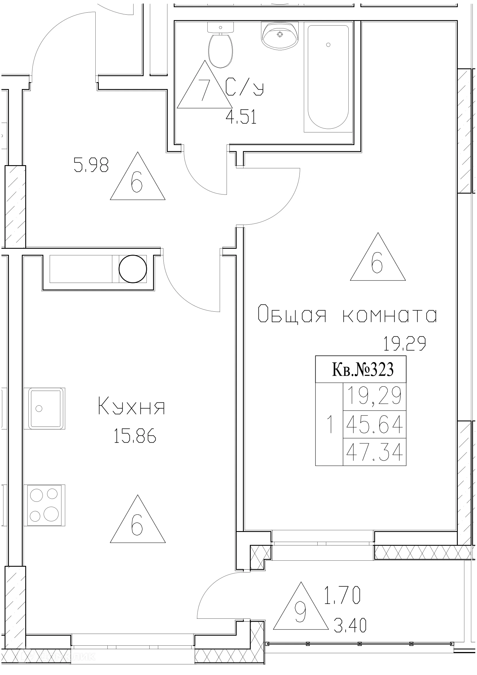 Фото квартиры в ЖК Сайдыы