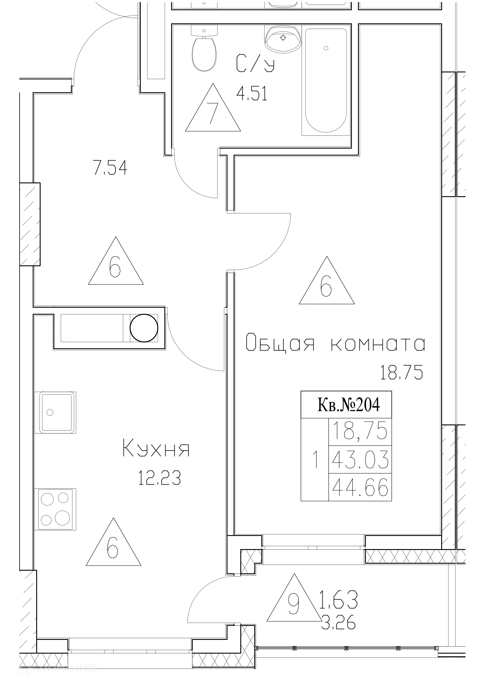 Фото квартиры в ЖК Сайдыы