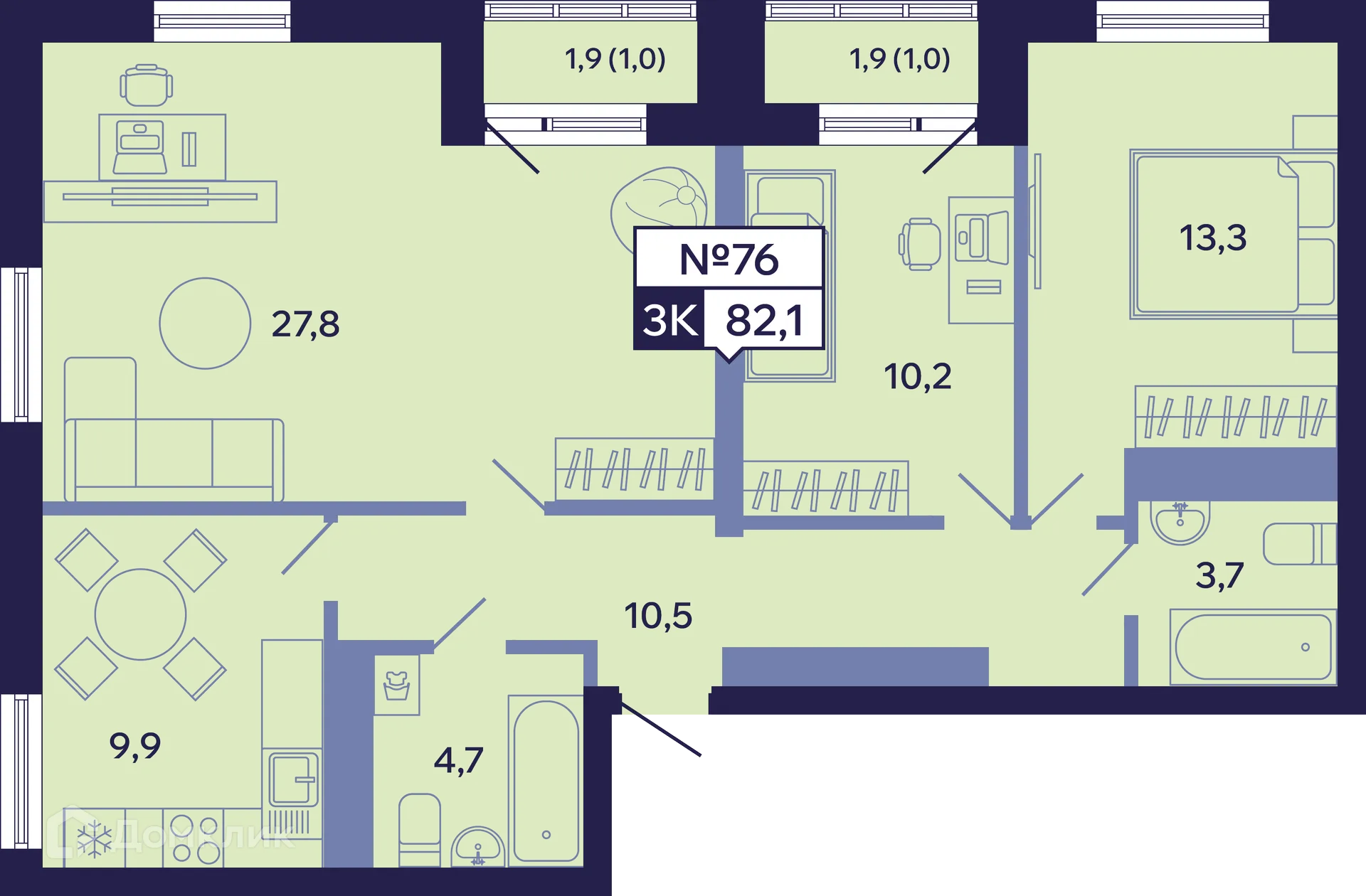 Фото квартиры в ЖК Ленские высоты
