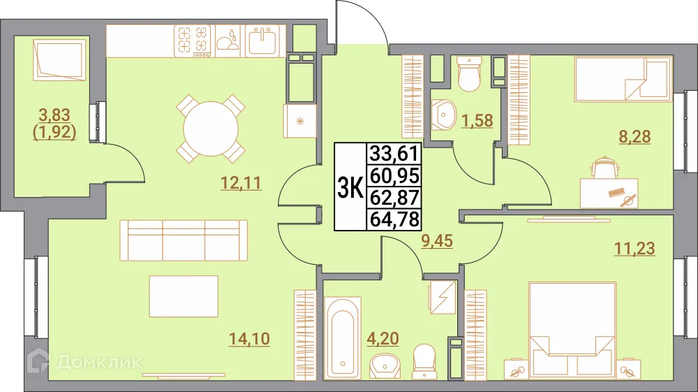 Фото квартиры в ЖК ФРУКТОВЫЙ САД