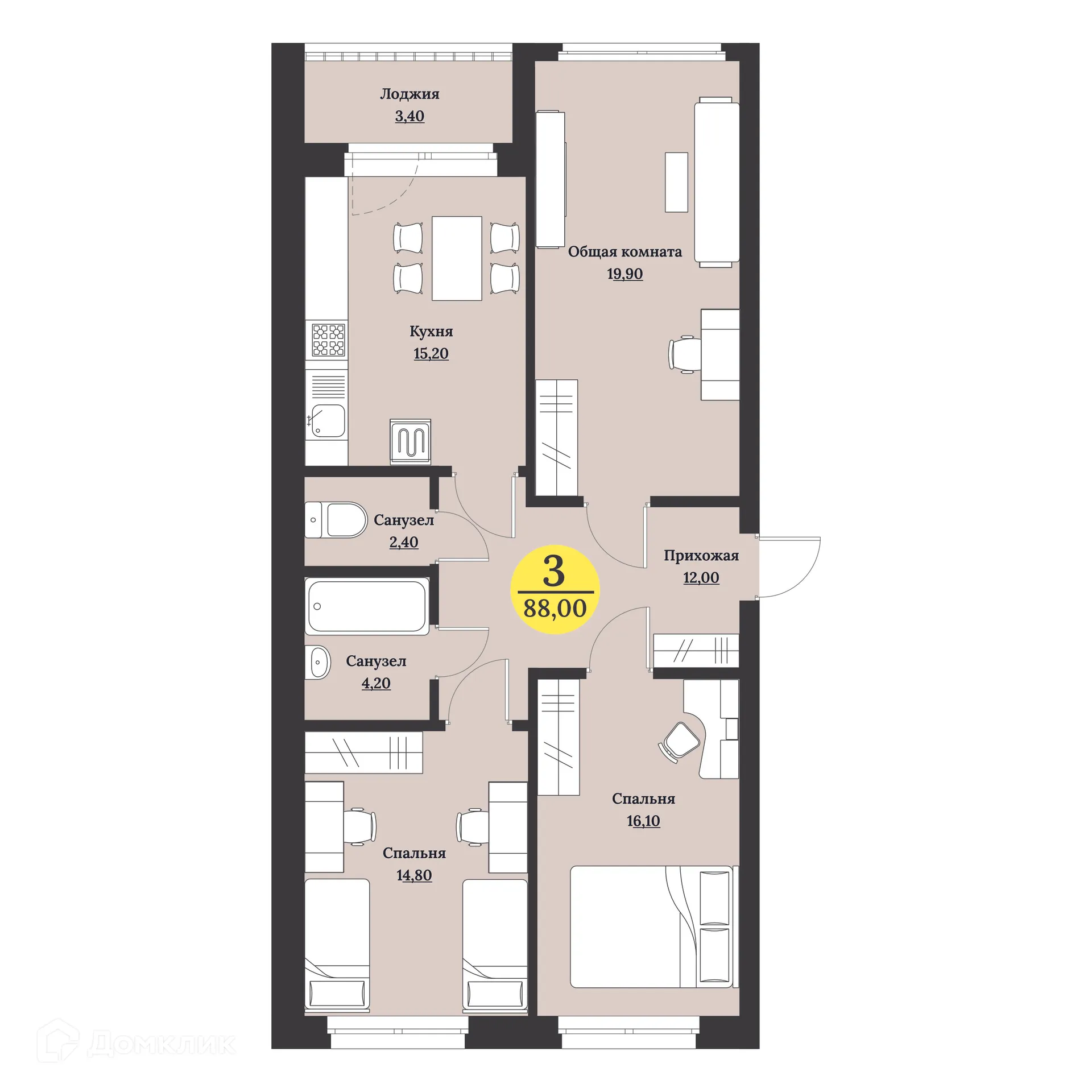 Фото квартиры в ЖК Клубный дом "Лесной"