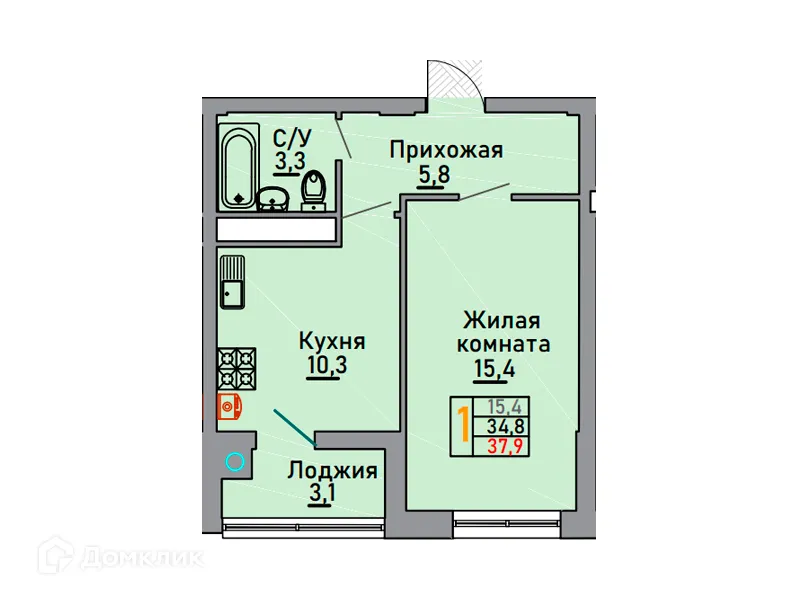 Фото квартиры в ЖК Октябрьский