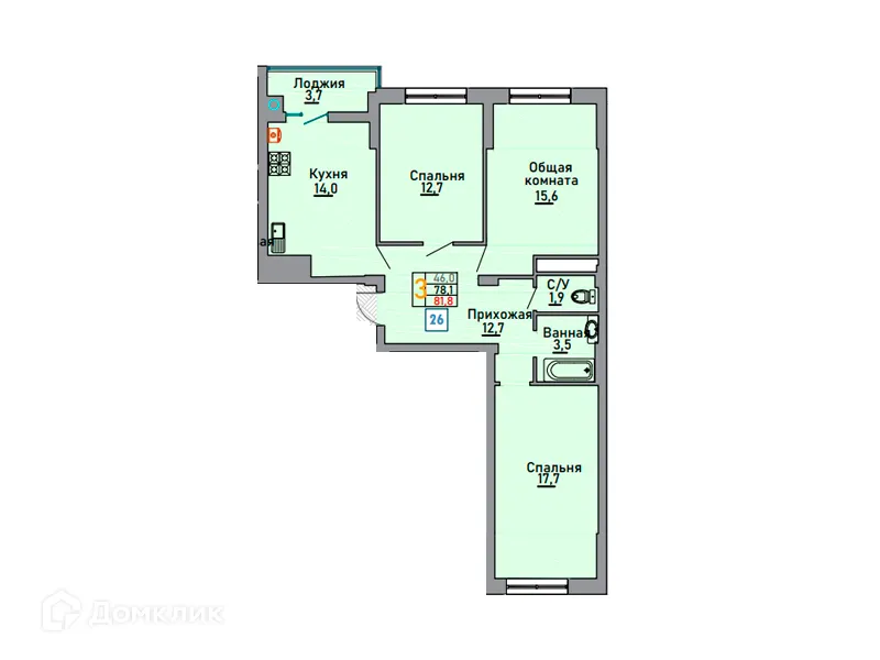 Фото квартиры в ЖК Октябрьский