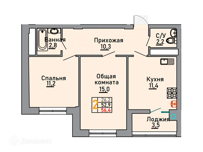 Фото квартиры в ЖК Октябрьский