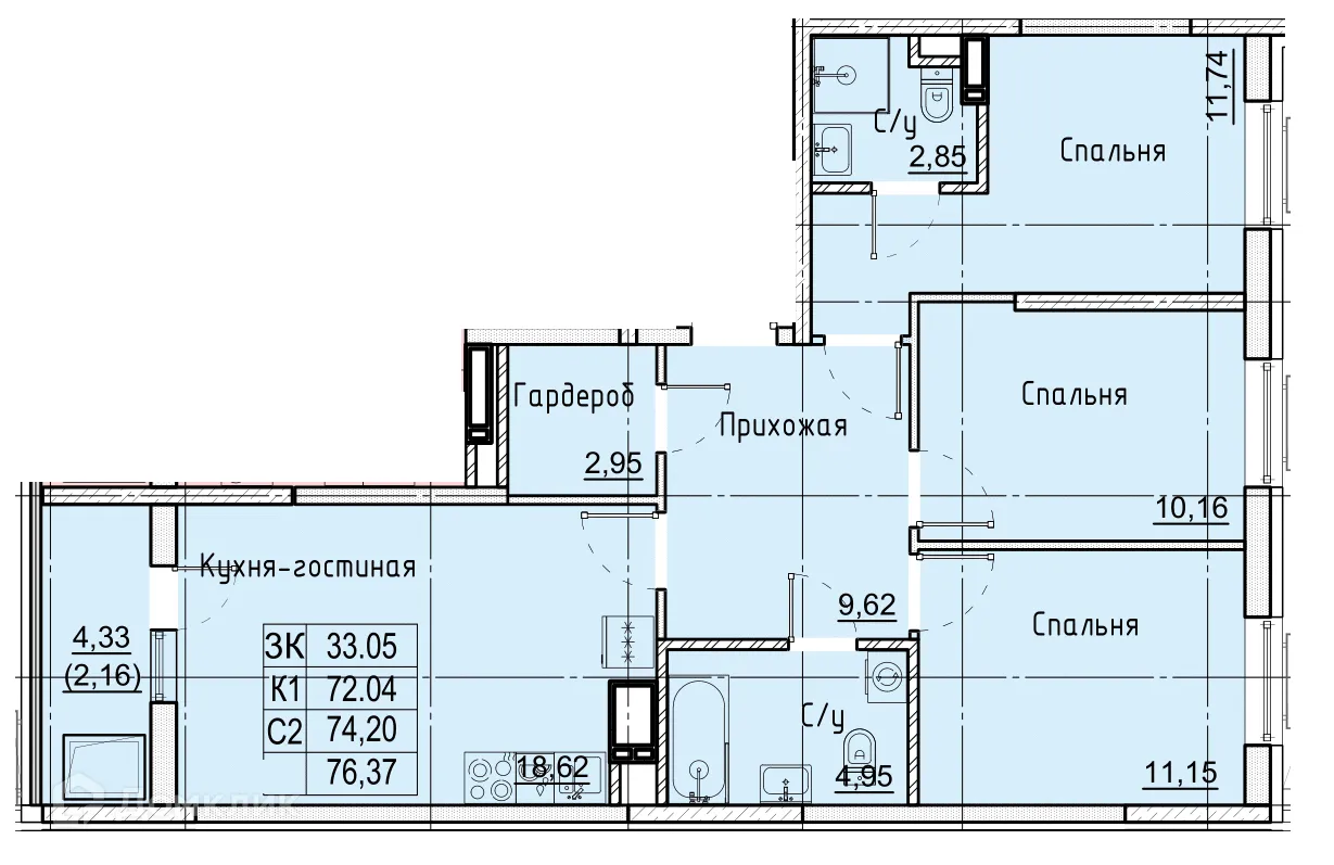 Фото квартиры в ЖК ФРУКТОВЫЙ САД