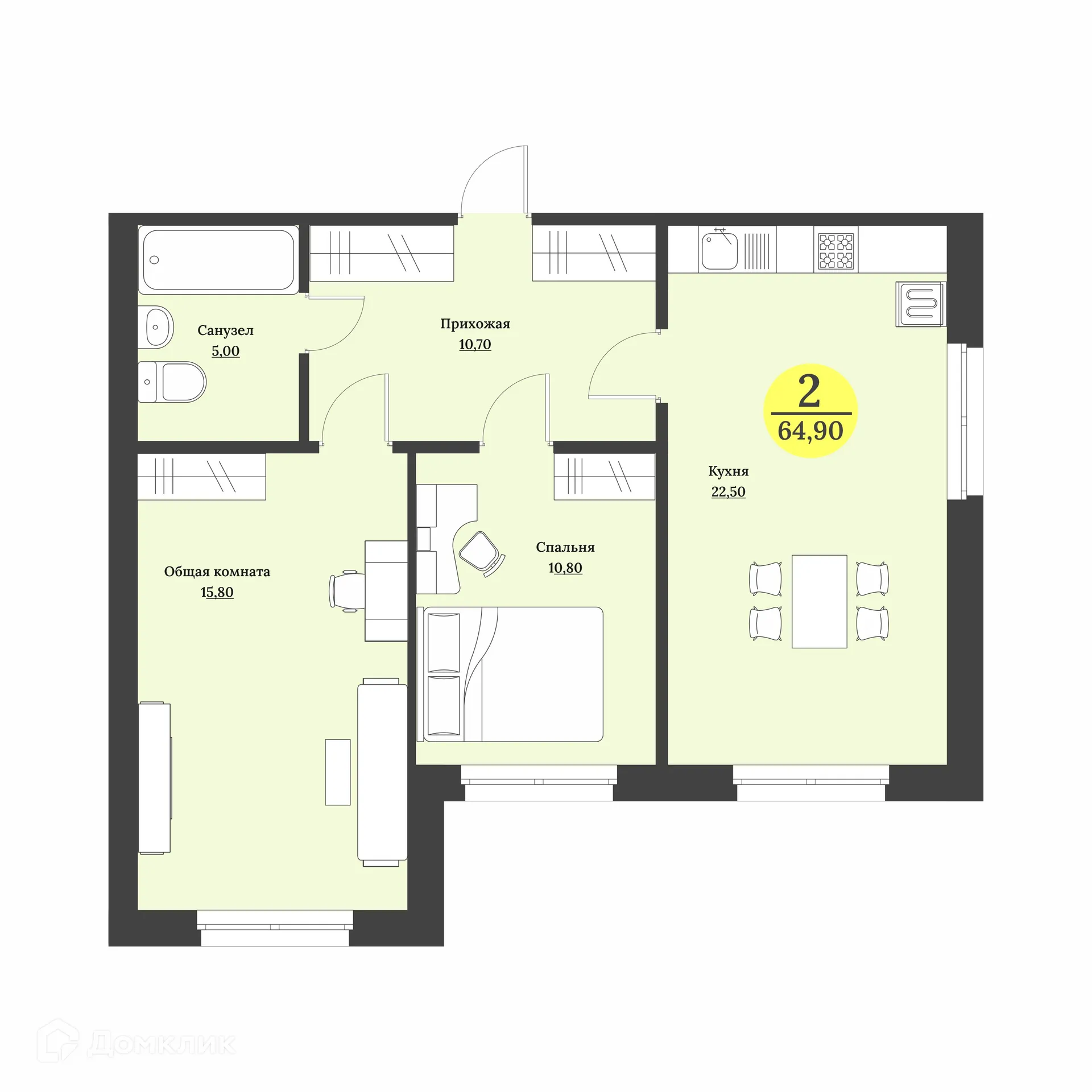 Фото квартиры в ЖК Клубный дом "Лесной"