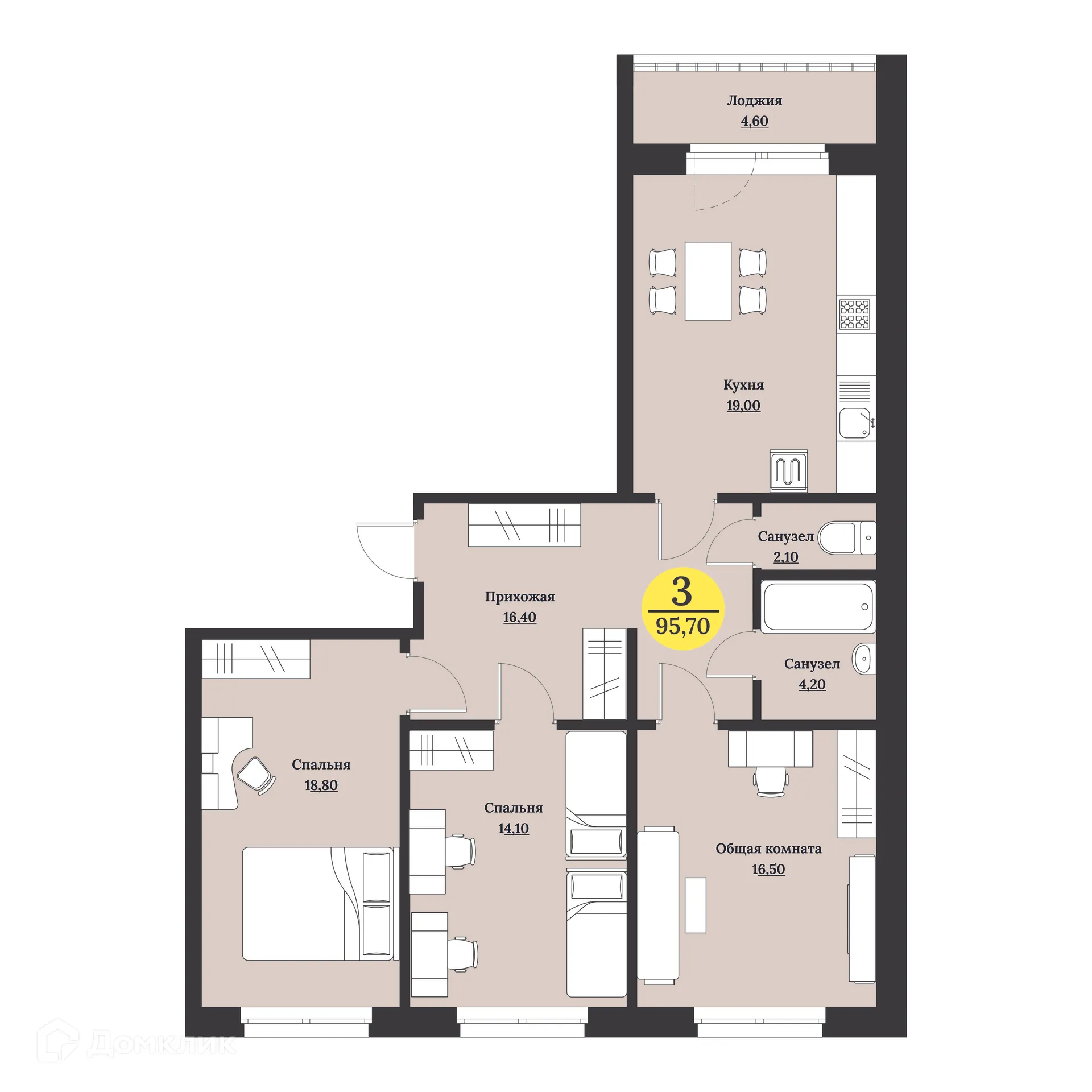 Фото квартиры в ЖК Клубный дом "Лесной"