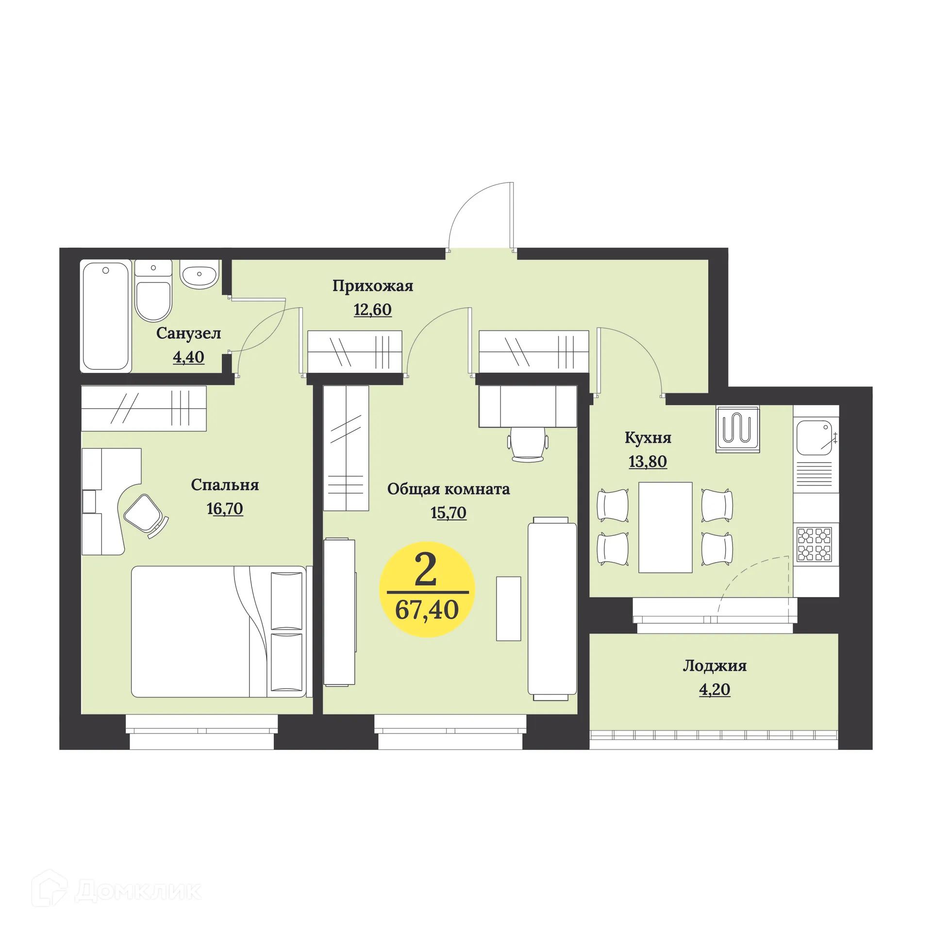 Фото квартиры в ЖК Клубный дом "Лесной"