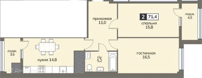 Фото квартиры в ЖК Клубный дом "Серов"