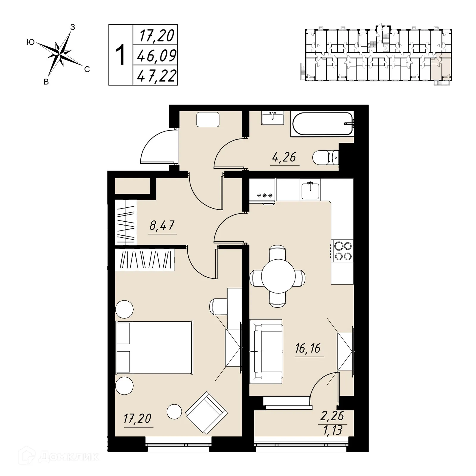 Фото квартиры в ЖК по ул. Имени Павла Строганова
