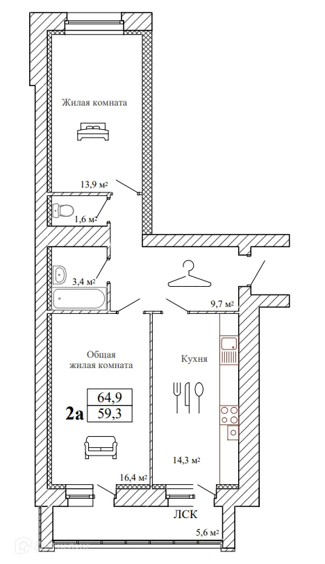 Фото квартиры в ЖК Дом по ул. Имени Павла Строганова