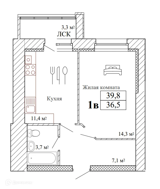 Фото квартиры в ЖК Дом по ул. Имени Павла Строганова