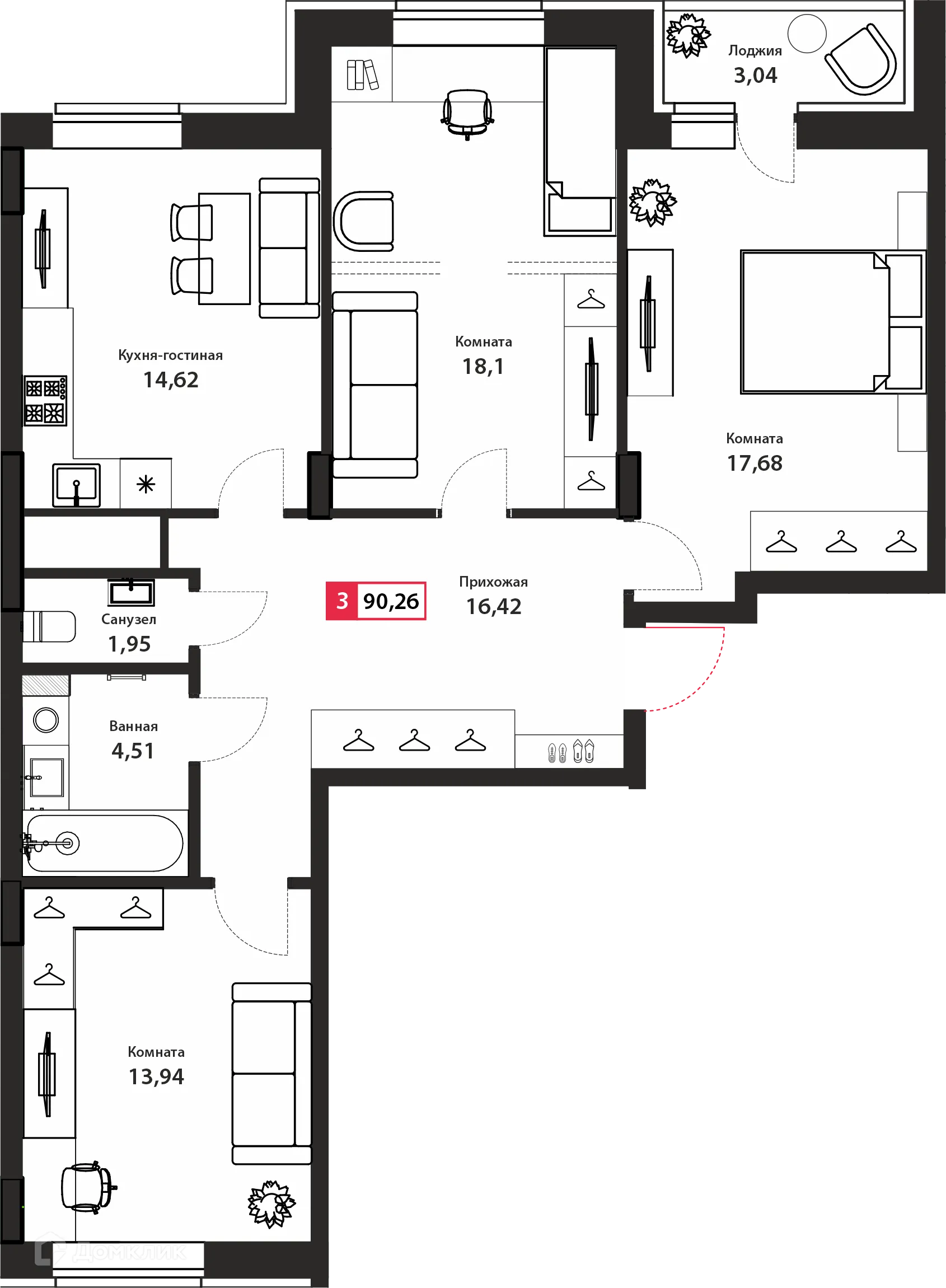 Фото квартиры в ЖК ДОМ «ДИАДЕМА»